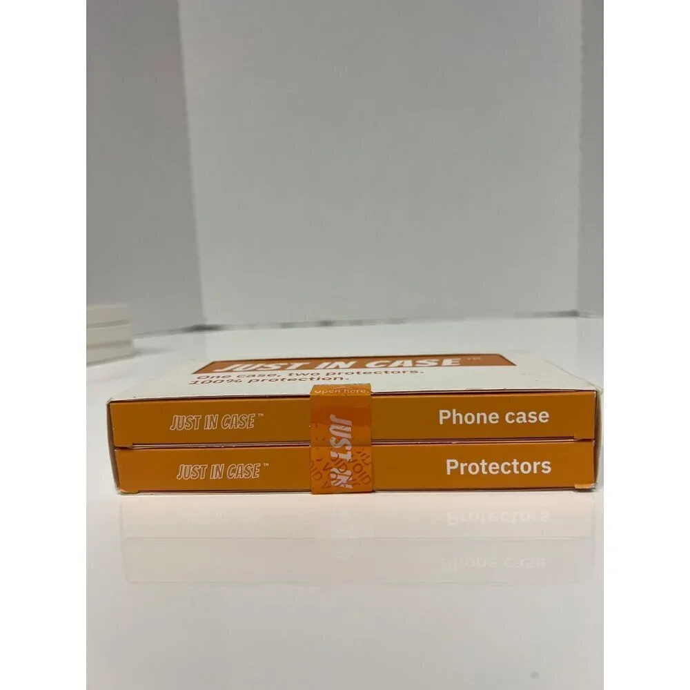 Just in Case Iphone 14 Pro Max Black Phone Case Two Protectors